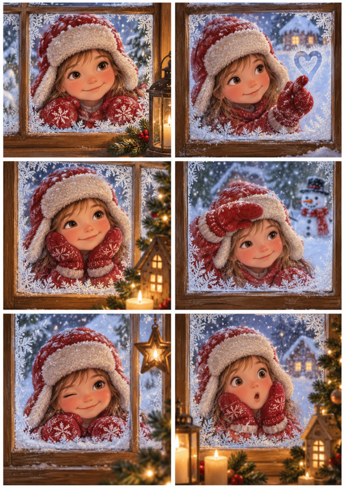 Sticker Sheet / Greeting Card – Winter Window Little Wonder Collage Cat. No 10637