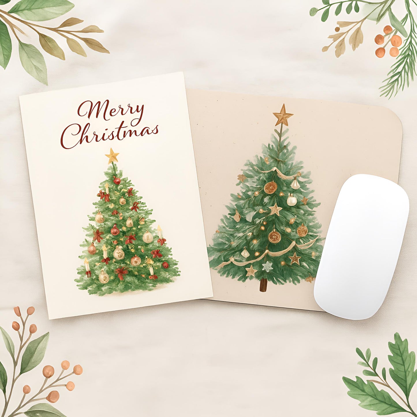 Watercolor Christmas Trees Clipart Set: 36 PNG Designs with Transparent Background