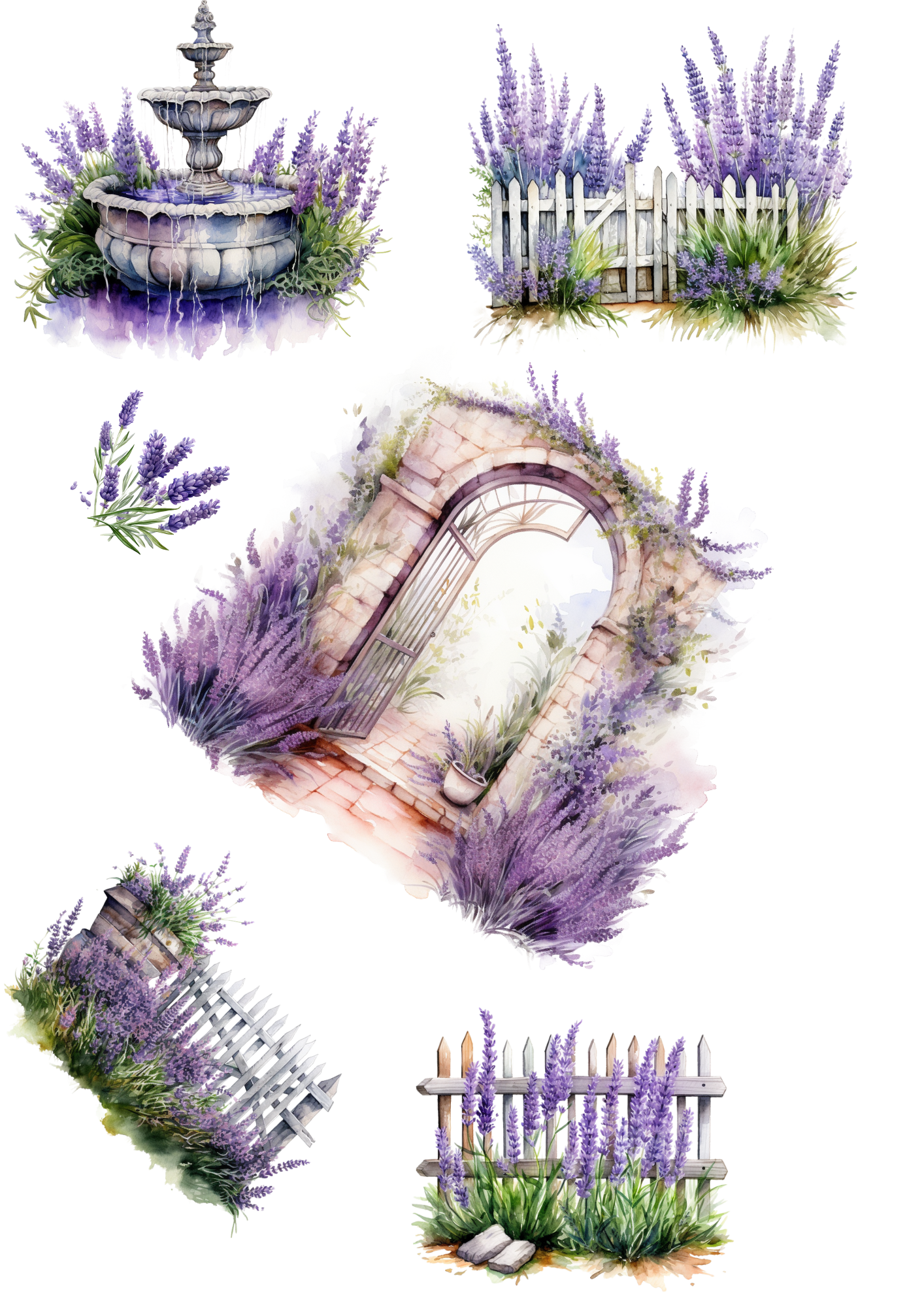 Sticker Sheet / Greeting Card – Lavender Mix 2 Cat No. 3071