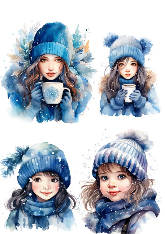 Sticker Sheet – Girls Collage Cat No. 4001