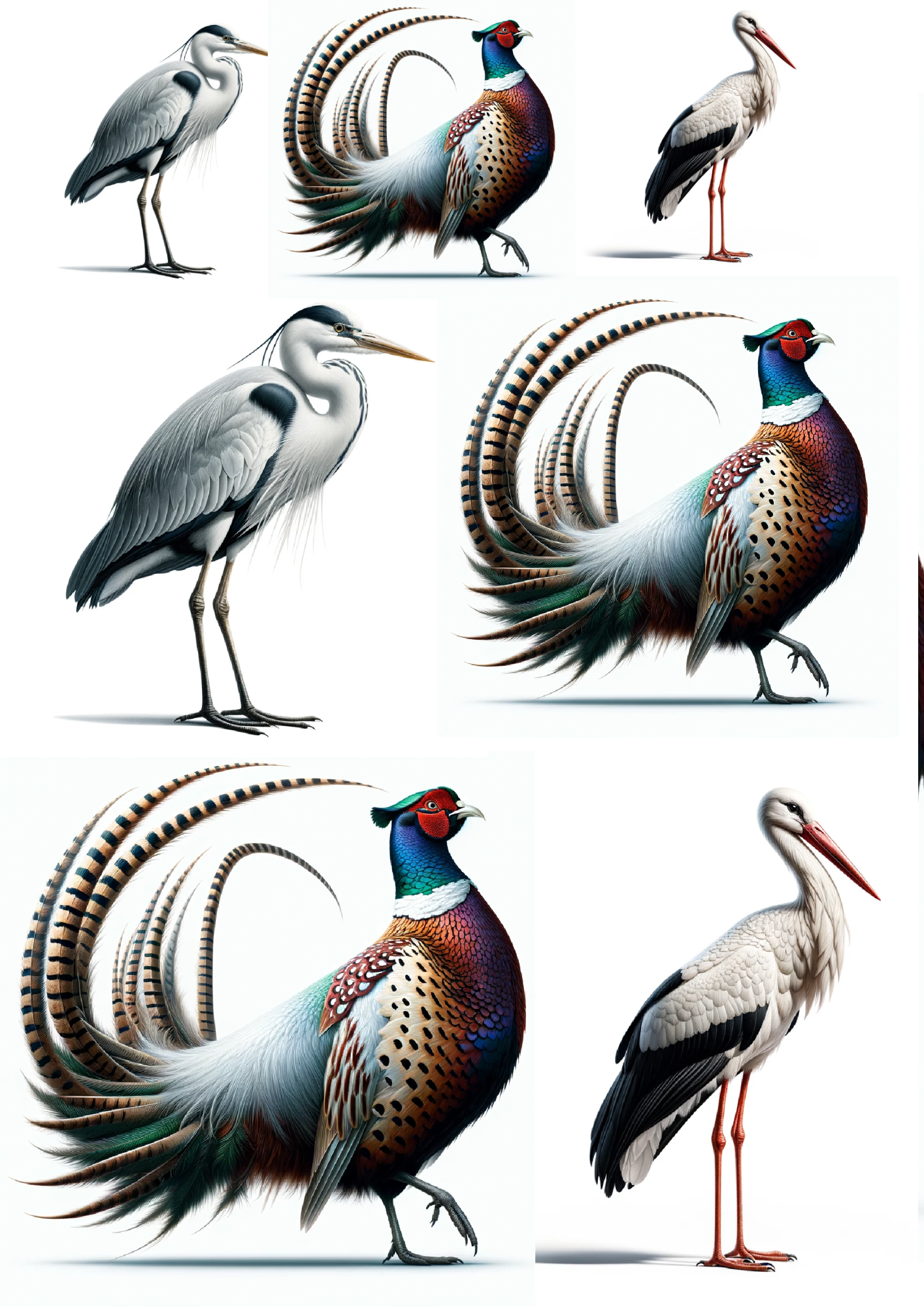 Sticker Sheet / Greeting Card – Birds Collage Cat No. 4003