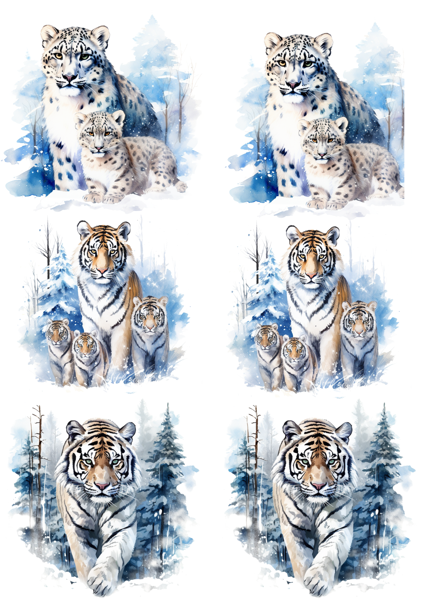 Sticker Sheet / Greeting Card – Owl In Winter Time Collage Cat No. 4011