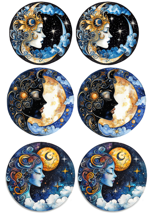 Sticker Sheet – Mystical Moon Ovals Collage Cat No. 4035