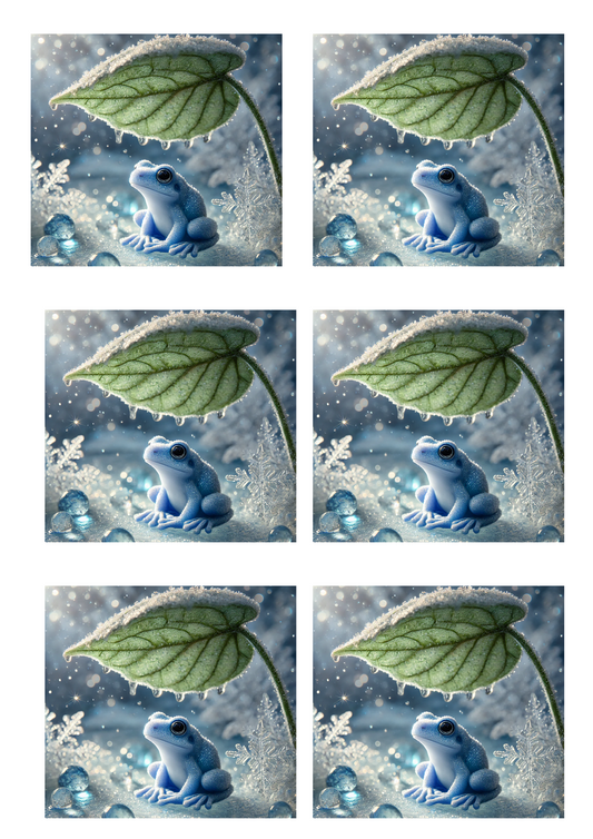 Stickerbogen – Frosch und Blatt 3 Collage Kat.-Nr. 4050