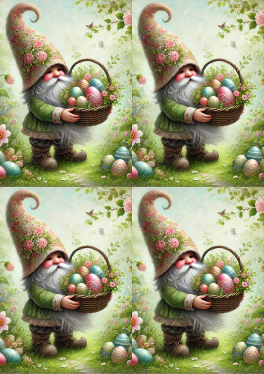 Sticker Sheet – Leprechaun With Easter Basket Collage Cat No. 4059