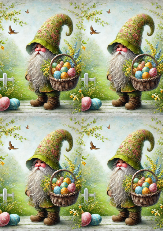 Sticker Sheet – Leprechaun With Easter Basket 2 Collage Cat No. 4060