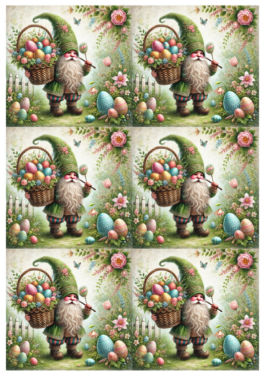 Sticker Sheet – Leprechaun With Easter Basket 3 Collage Cat No. 4061