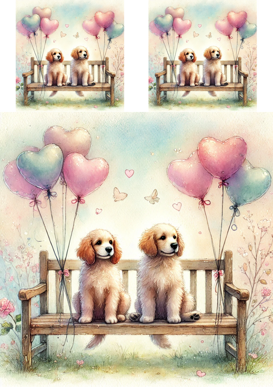 Sticker Sheet – Dogs in Love 2 Collage Cat No. 4080