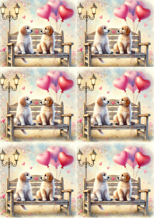 Sticker Sheet – Dogs in Love 3 Collage Cat No. 4081