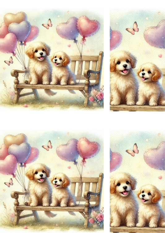 Sticker Sheet – Dogs in Love 4 Collage Cat No. 4082