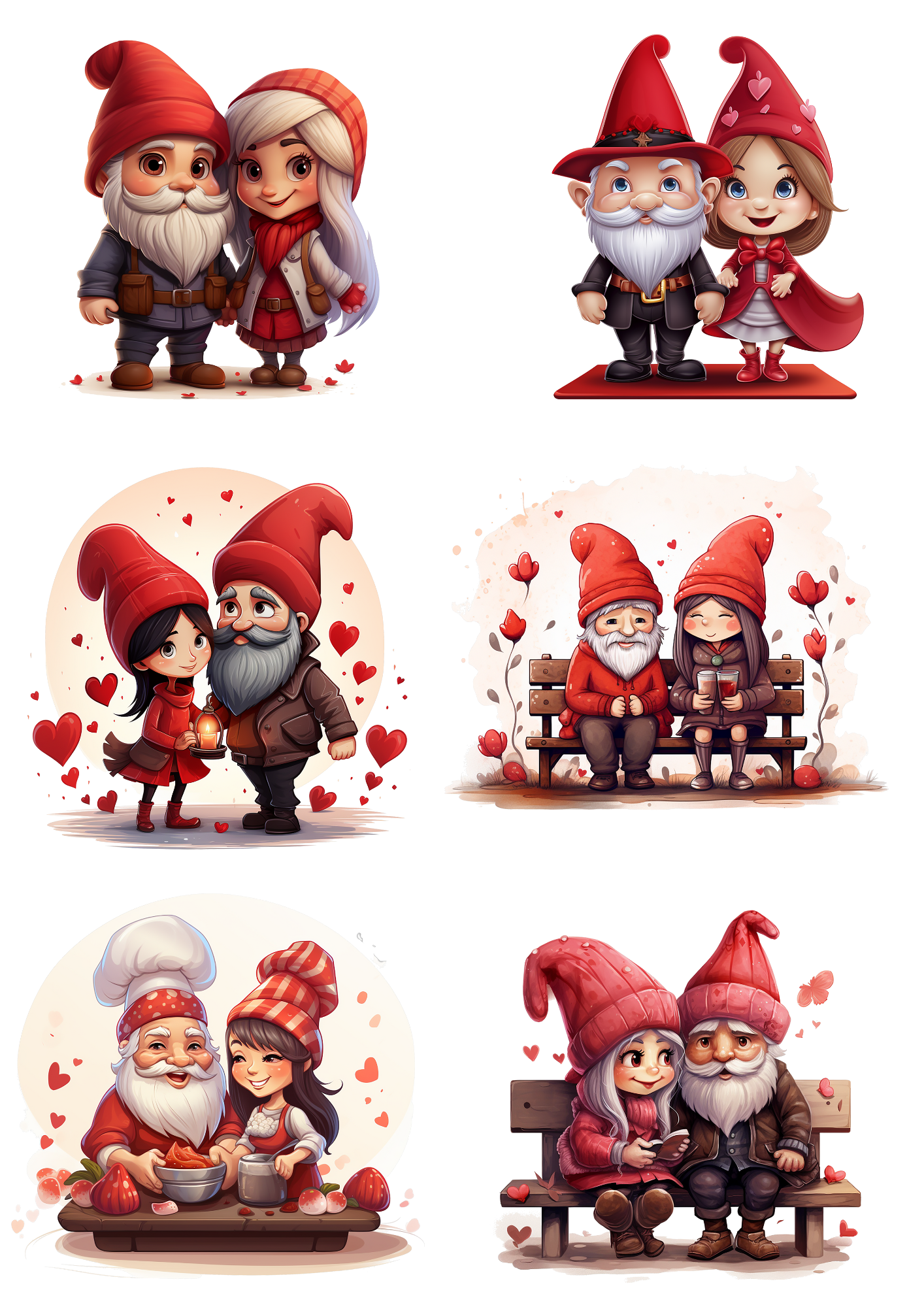 Sticker Sheet / Greeting Card – Mr. and Mrs. Santa Claus Collage Cat No. 4109