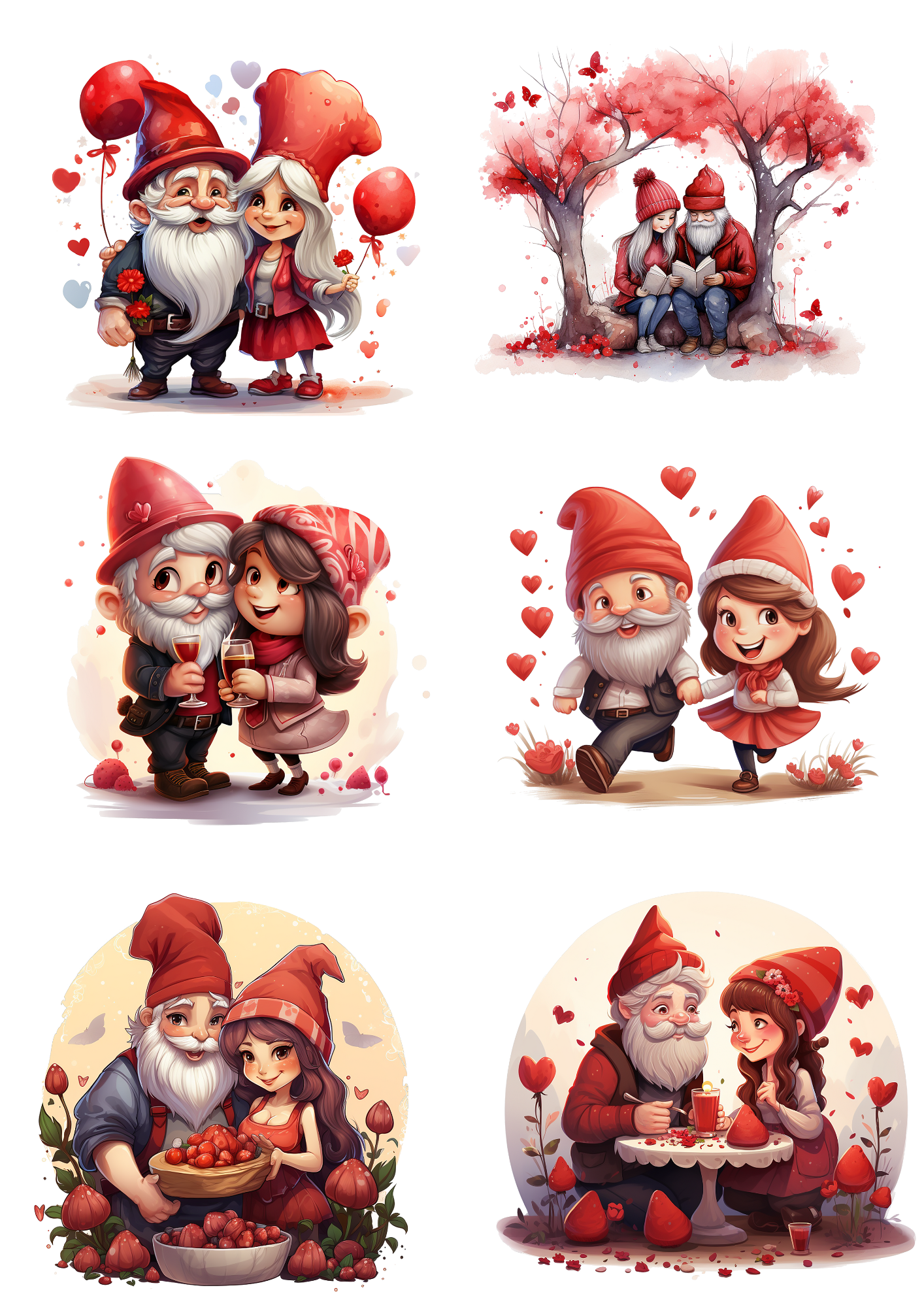 Sticker Sheet / Greeting Card – Couple of Leprechauns in Love Collage Cat No. 4110