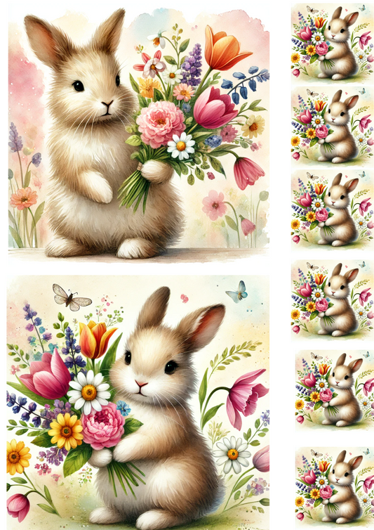 Sticker Sheet – Easter Bunny Collage Cat No. 4124