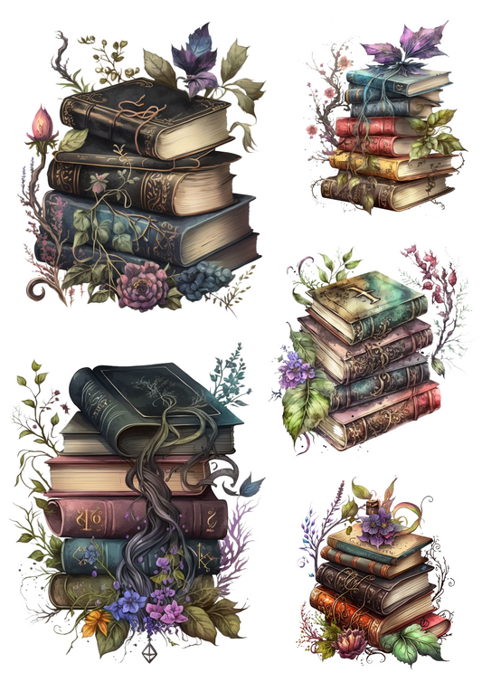 Sticker Sheet – Magic Books Collage Cat No. 4133