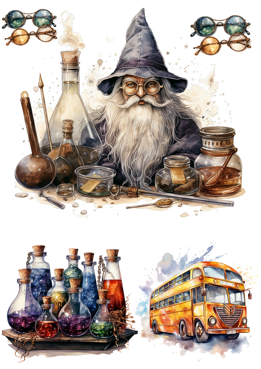 Sticker Sheet – Wizards Academy Collage Collage Cat No. 4135