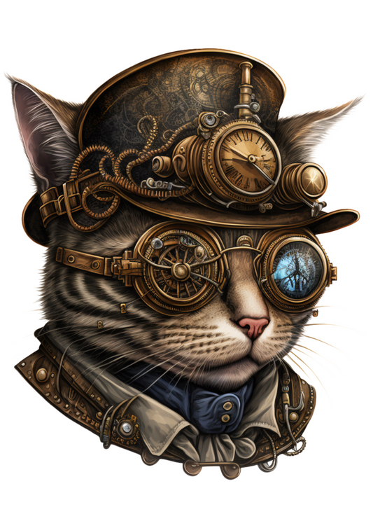 Sticker Sheet – Cat Steampunk Vinatge Full Cat No. 4141