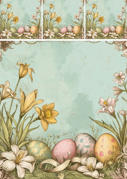 Sticker Sheet – Colorful Easter Eggs and Daffodils Schabby Choc Collage Cat. No. Cat. No. 4215