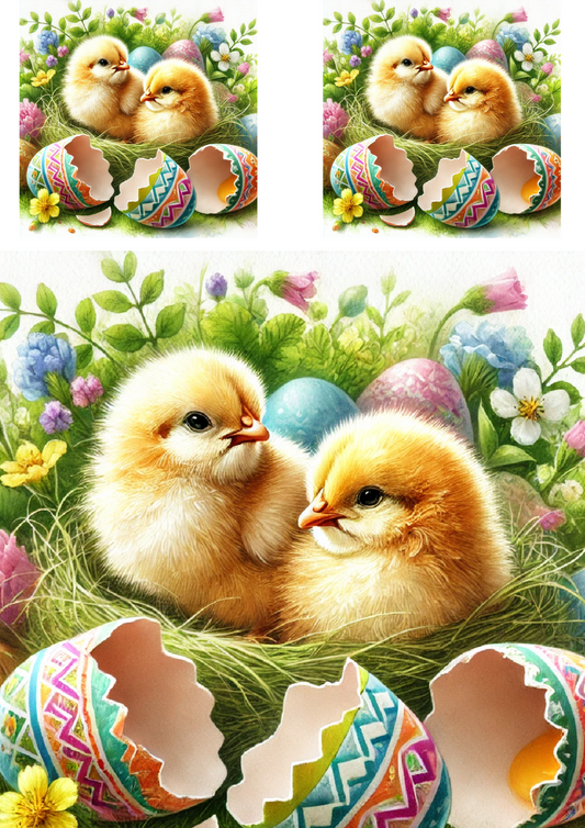 Sticker Sheet – Easter Chickens in Easter Eggs Cat. No.. 4223
