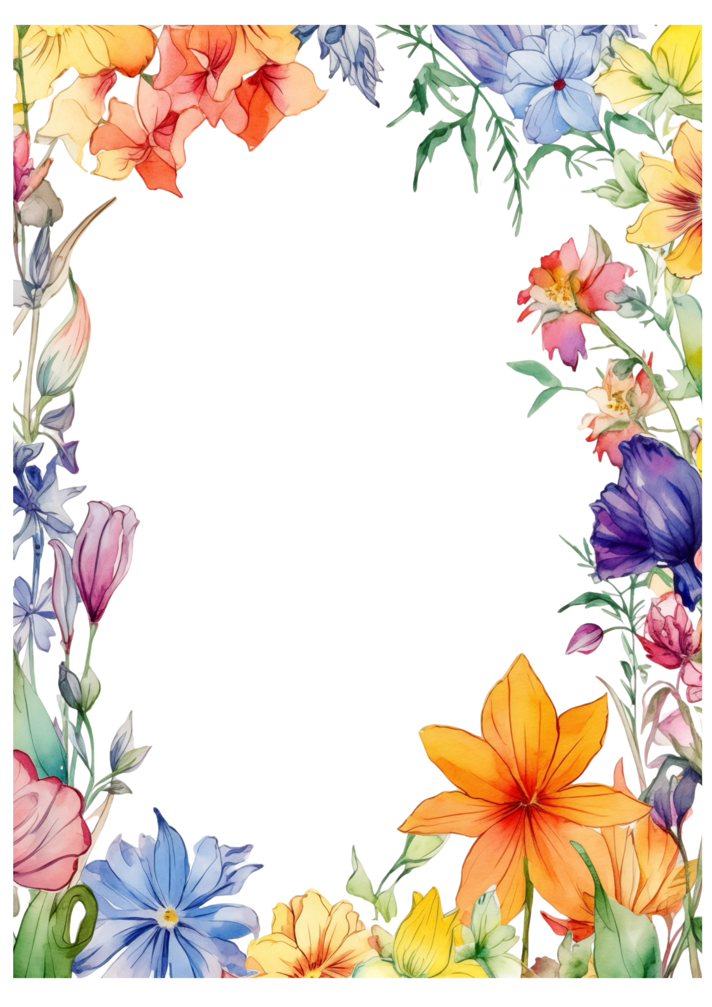 Sticker Sheet / Greeting Card – Spring Colorful Flowers Full Cat. No.4235