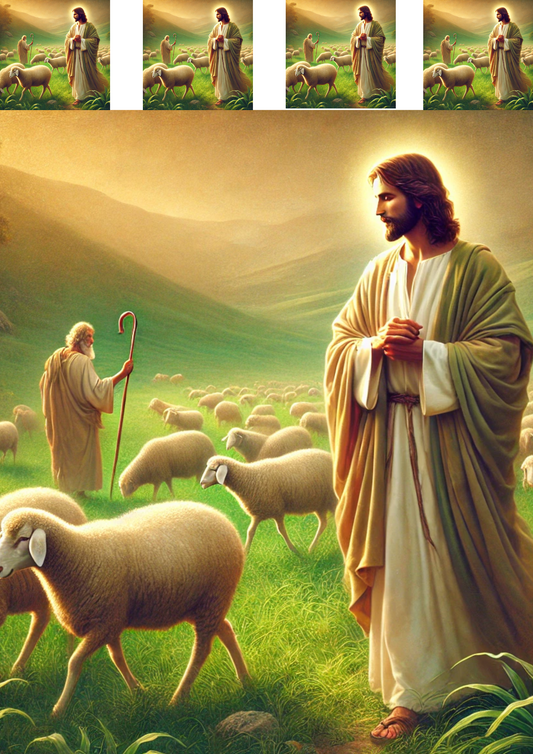 Sticker Sheet – Jesus Among Easter Lambs Collage Cat. No. 4241