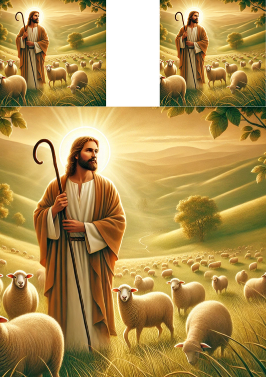 Sticker Sheet – Jesus Among Easter Lambs 2 Collage Cat. No. 4242