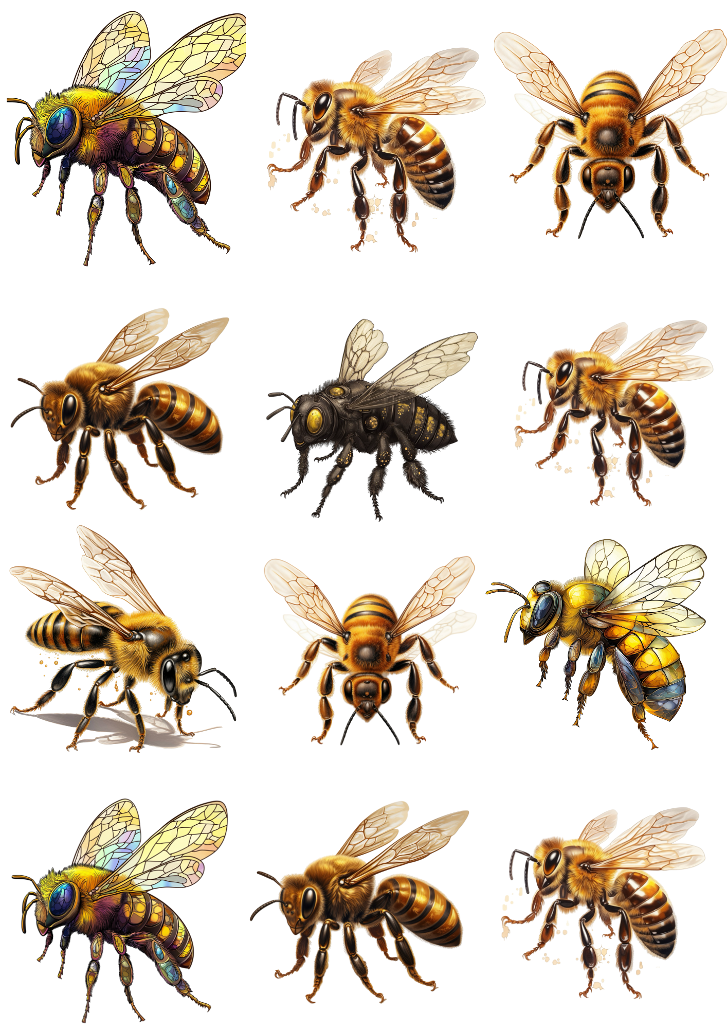 Sticker Sheet / Greeting Card – Bees Collage Cat. No. 4302