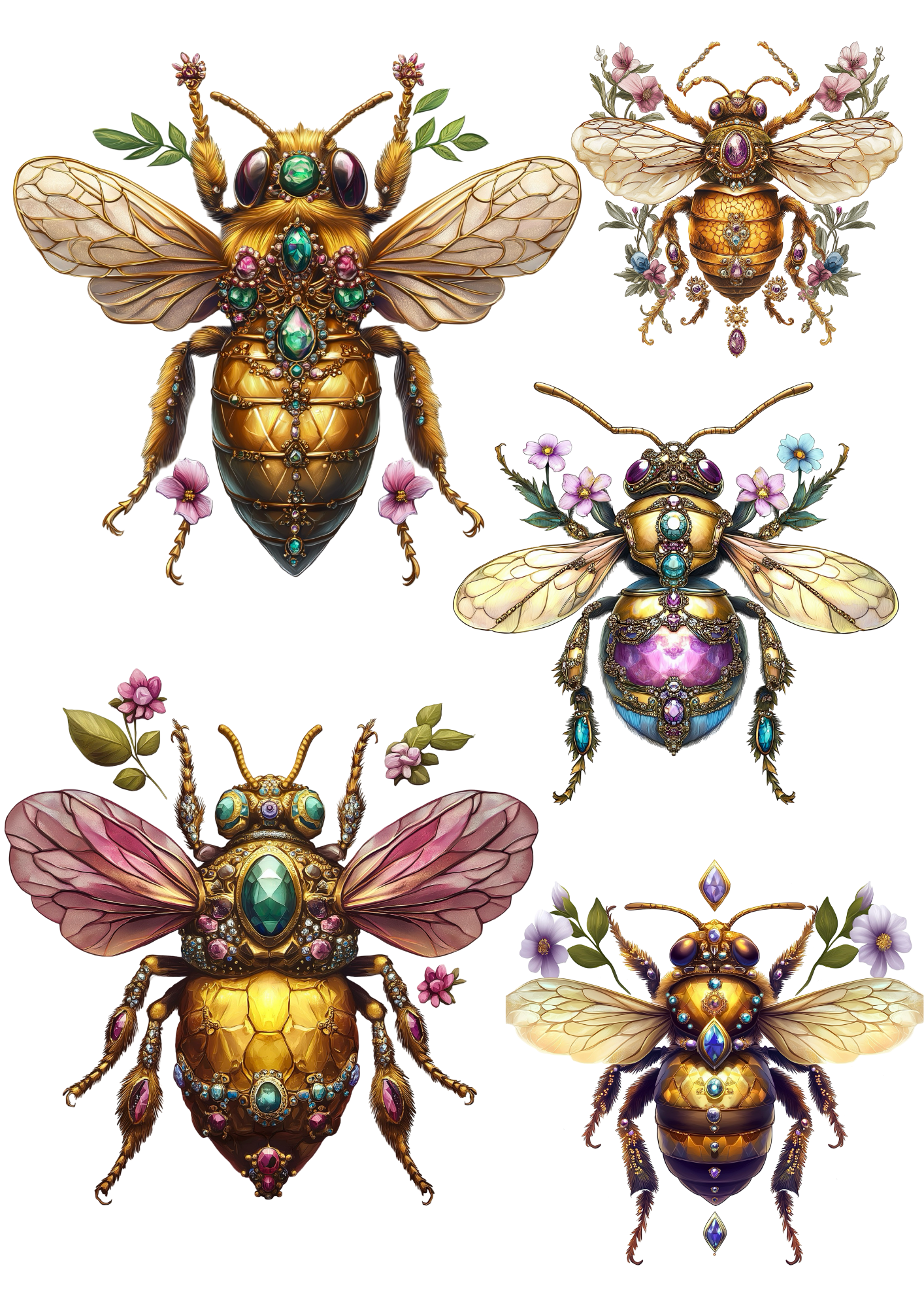 Sticker Sheet / Greeting Card – Bees 2 Collage Cat. No. 4303