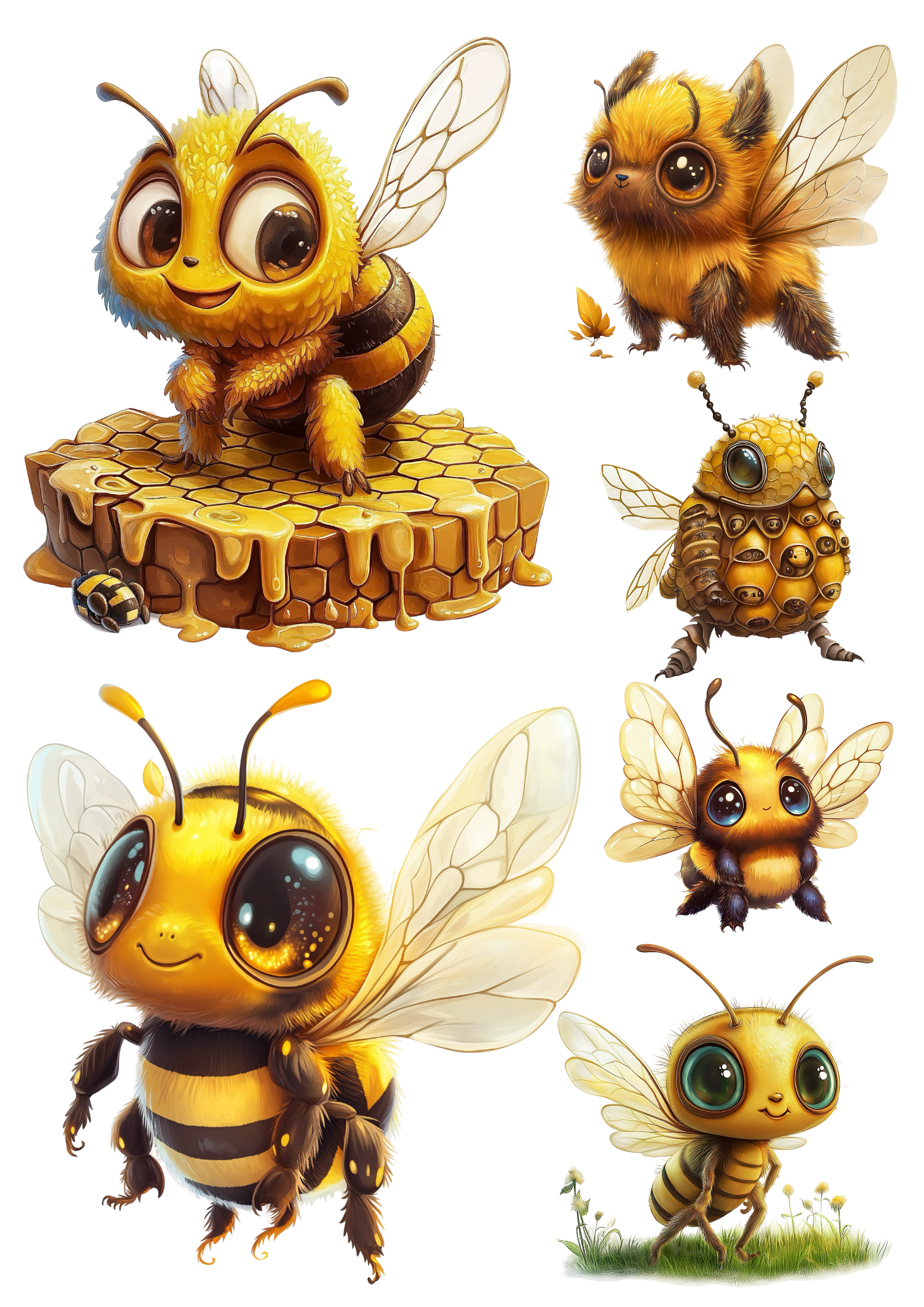 Sticker Sheet / Greeting Card – Bees 4 Collage Cat. No. 4305