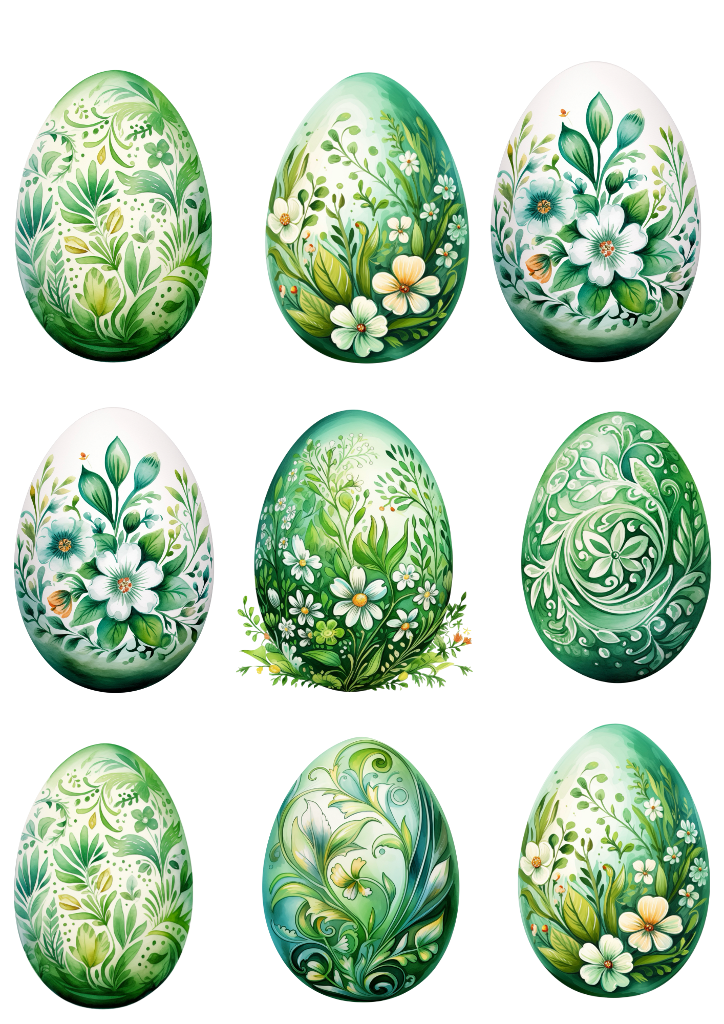 Sticker Sheet / Greeting Card – Easter Eggs In Flowers 3 Collage Cat. No. 4308