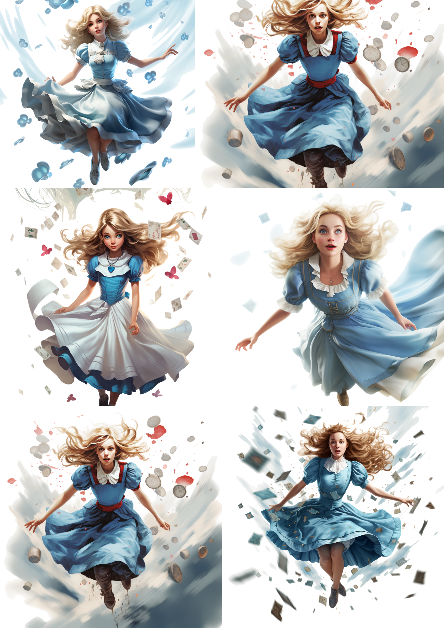 Sticker Sheet / Greeting Card – Alice In Wonderland Collage Cat. No. 4319