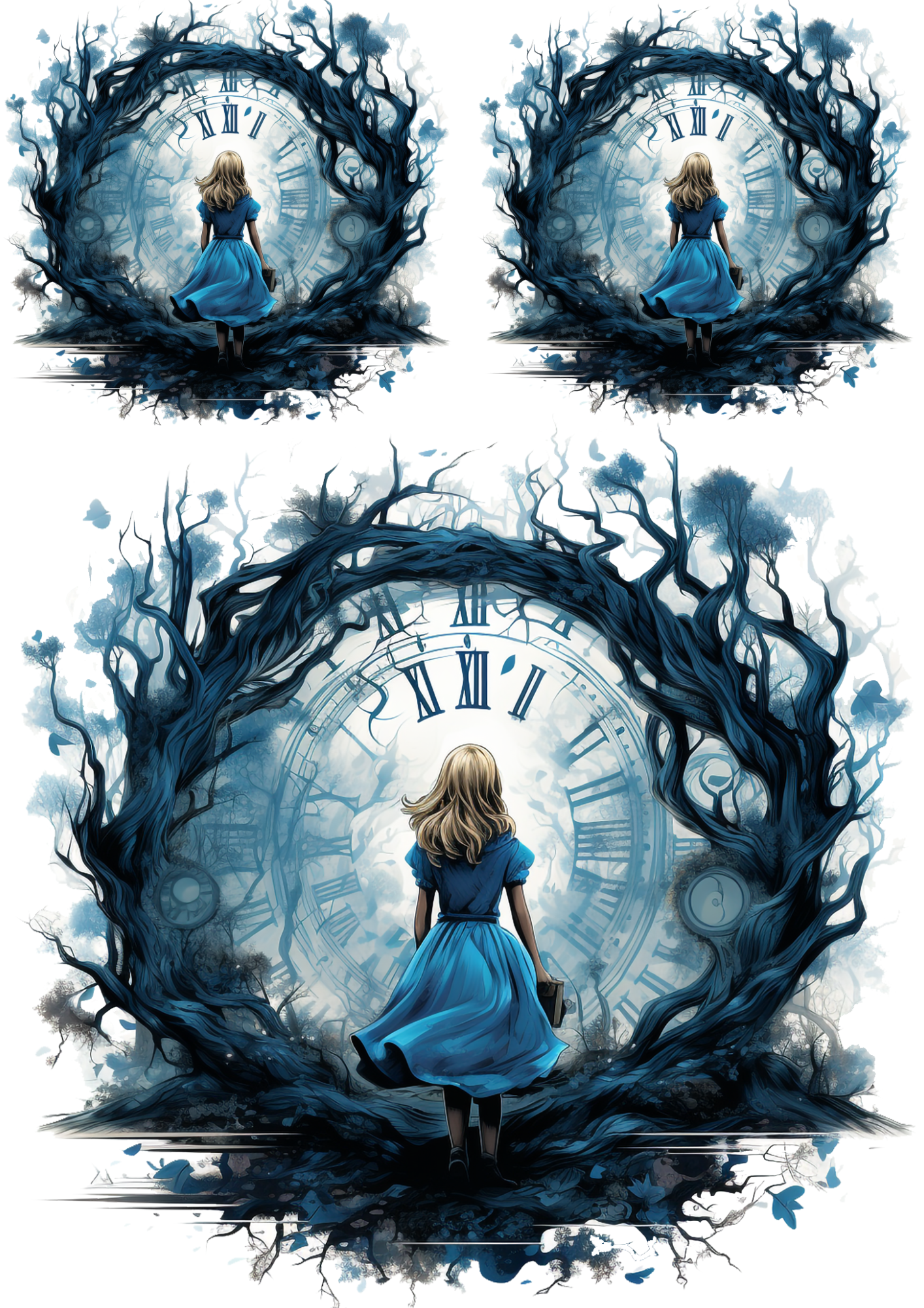 Sticker Sheet / Greeting Card – Alice In Wonderland 4 Collage Cat. No. 4322