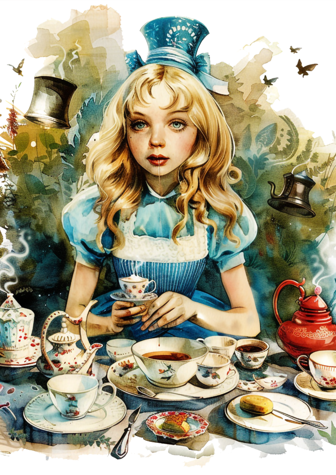 Sticker Sheet / Greeting Card – Alice In Wonderland 6 Full Cat. No. 4325