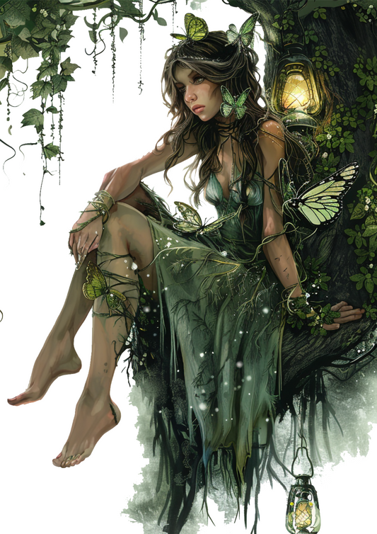 Sticker Sheet – Forest Fairy Sitting on Tree 2 Full Cat. No. 4334
