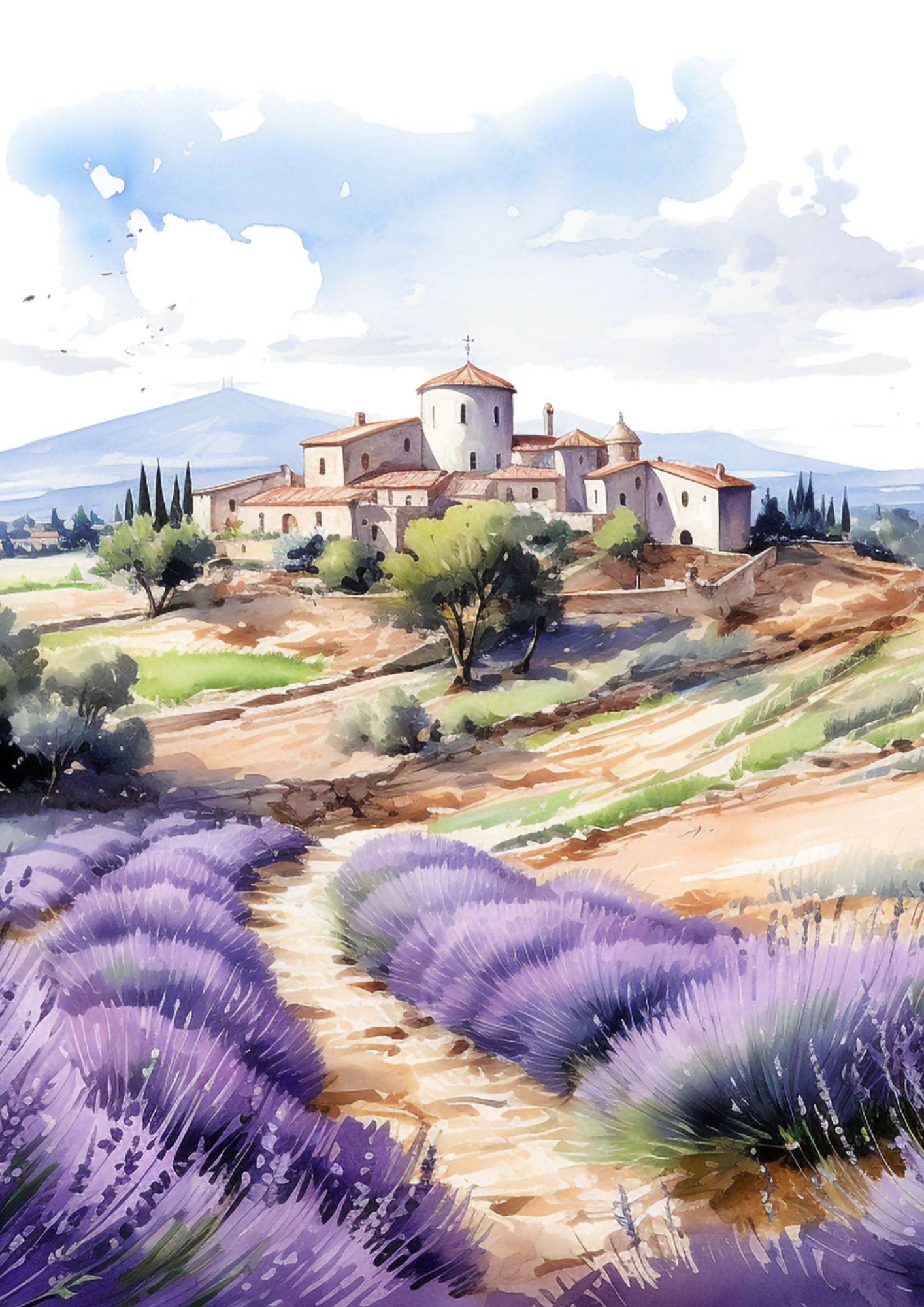 Sticker Sheet / Greeting Card – Provence and Lavender Field Full Cat. No. 4341