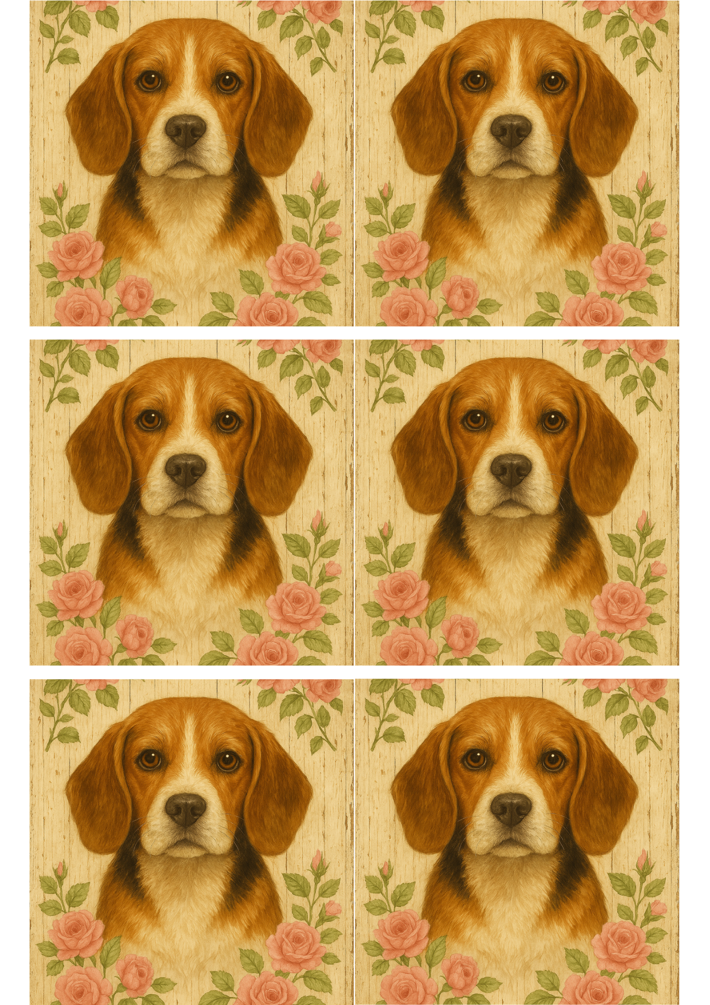 Sticker Sheet / Greeting Card – Beagle Dog Collage Cat. No. 4351