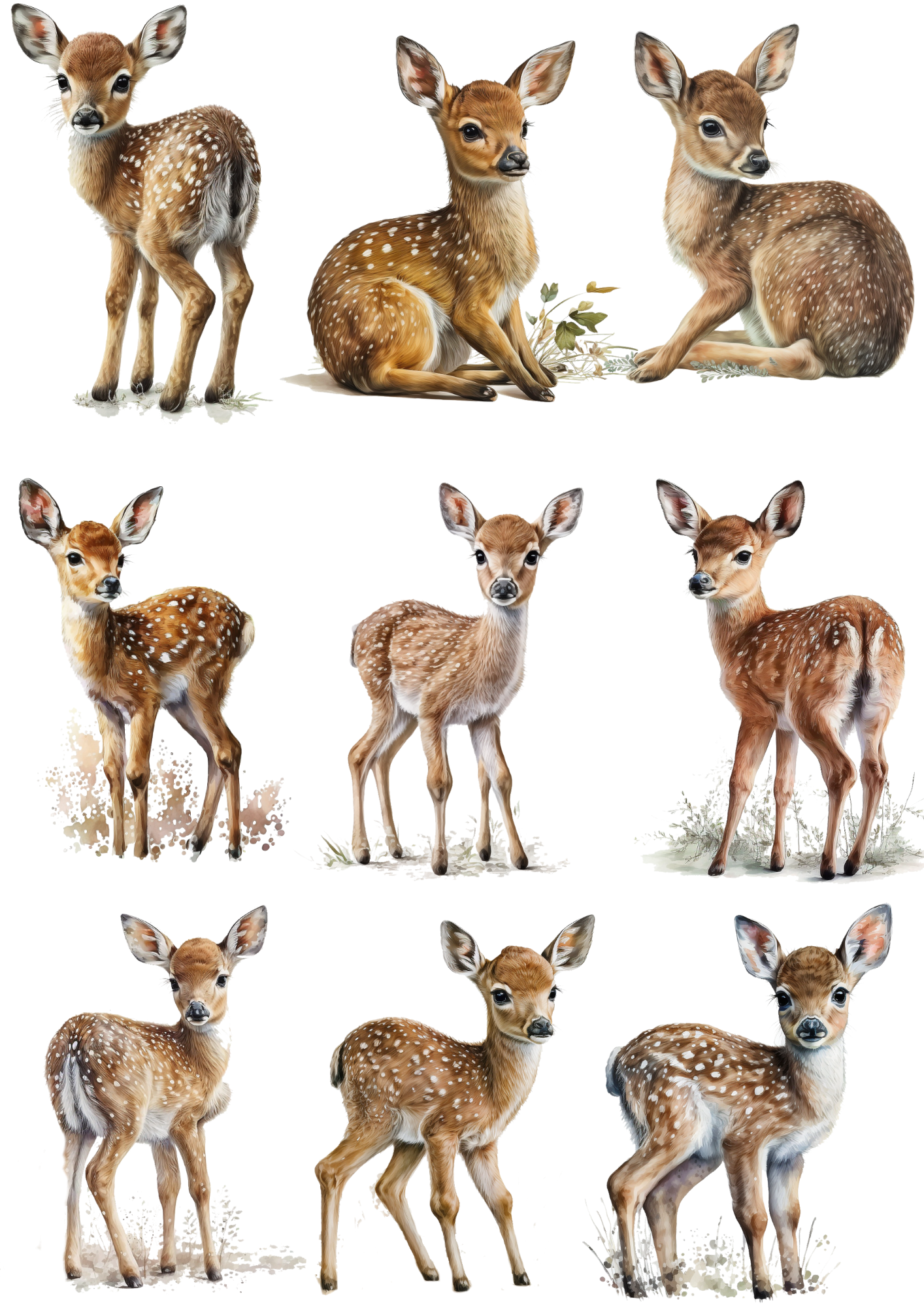 Sticker Sheet / Greeting Card – Deer Collage Cat. No. 4356