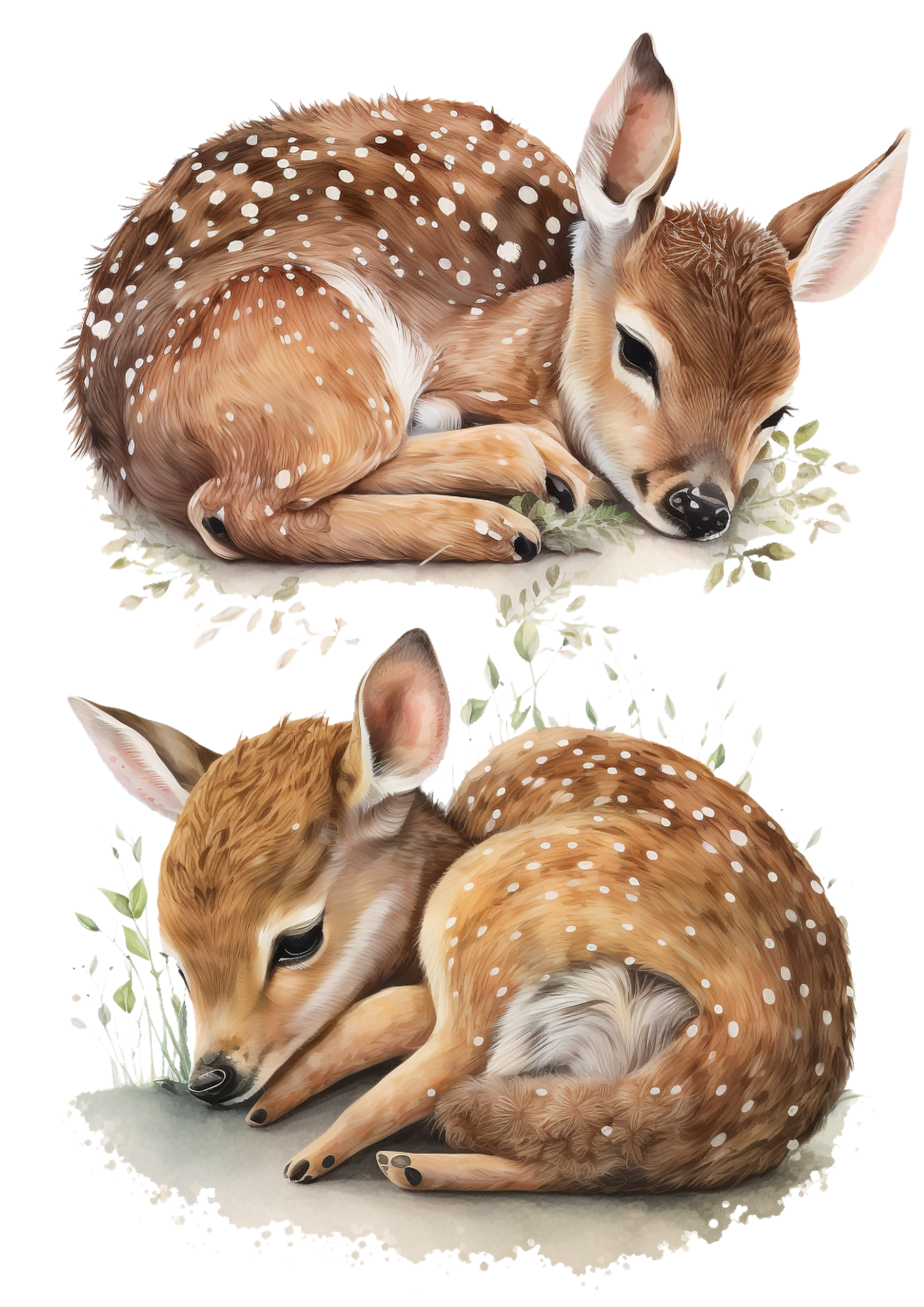 Sticker Sheet / Greeting Card – Little Deer Collage Cat. No. 4357