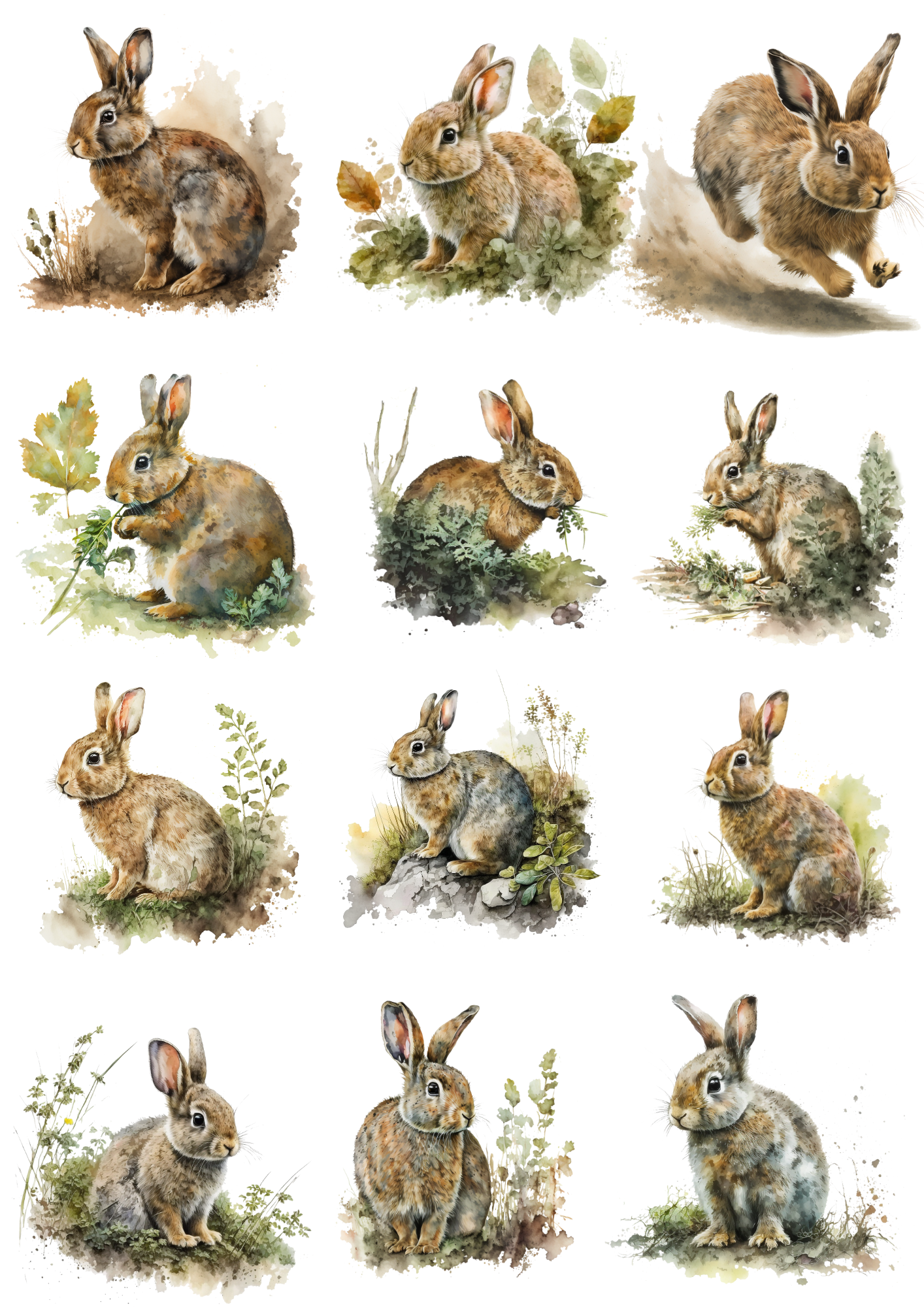 Sticker Sheet / Greeting Card – Hare 2 Collage Cat. No. 4359