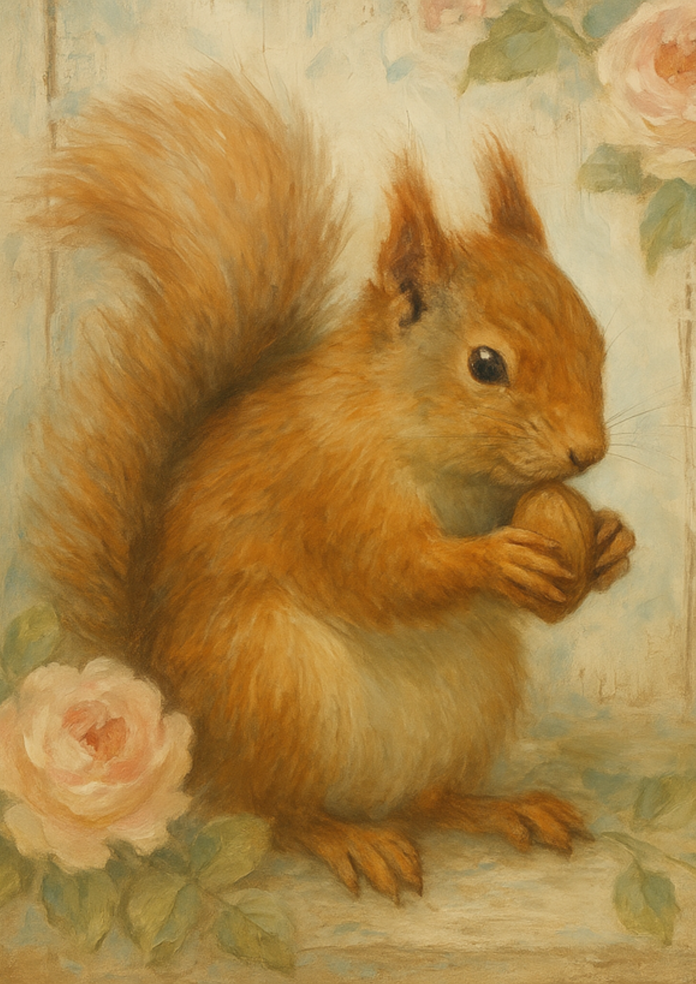 Sticker Sheet / Greeting Card – Squirrel Eating Nut Full Cat. No. 4367