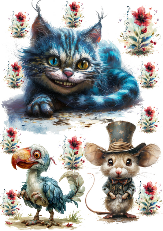Sticker Sheet – Dodo And Cheshire Cat Collage Cat. No. 4369