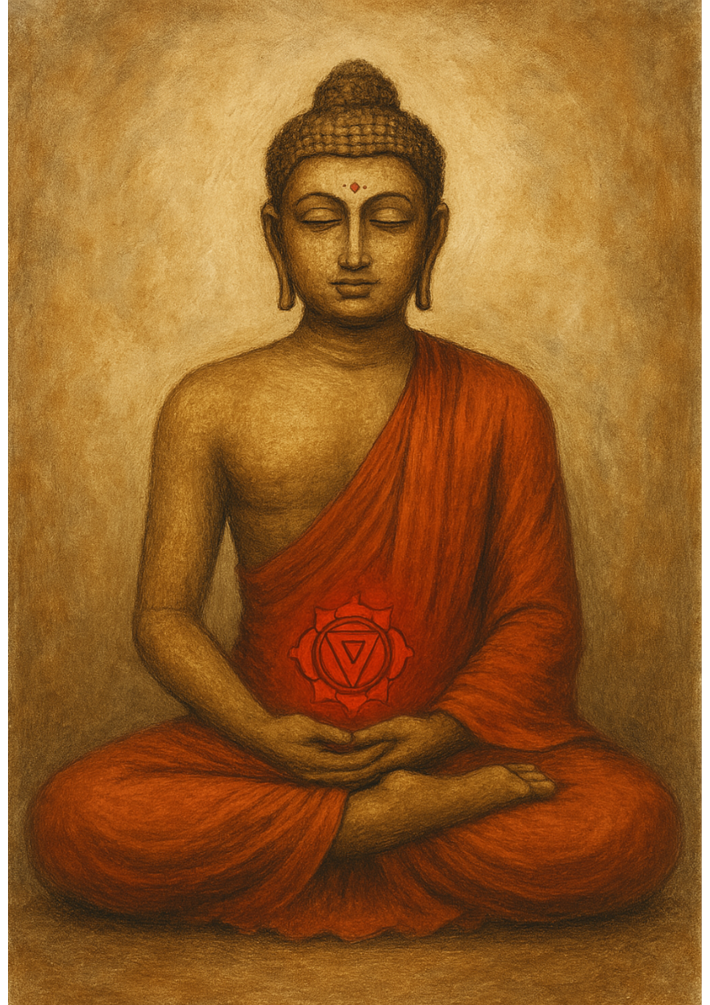 Sticker Sheet / Greeting Card – Buddha With Root Chakra Full Cat. No. 4371