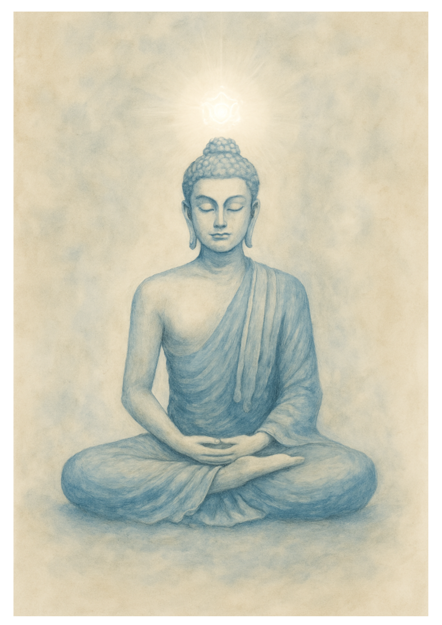 Sticker Sheet / Greeting Card – Buddha With Crown Chakra Full Cat. No. 4372