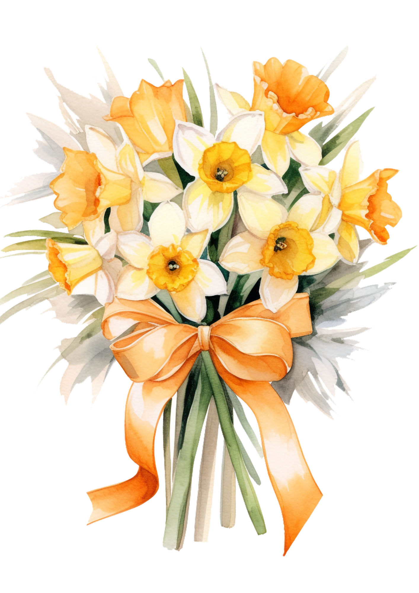 Sticker Sheet / Greeting Card – Daffodil Bouquet Full Cat. No. 4383