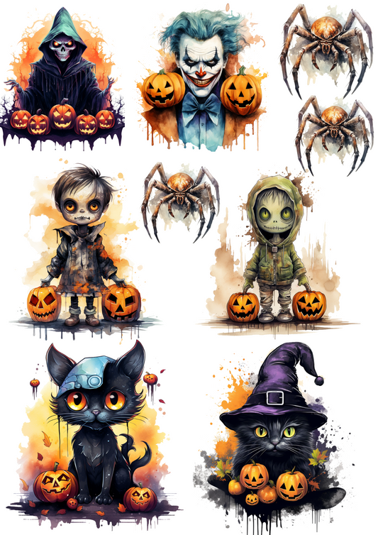 Sticker Sheet β Halloween Characters Collage Cat. No. 4403