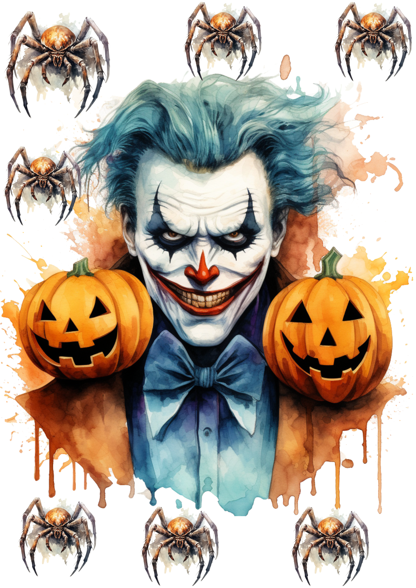 Sticker Sheet / Greeting Card – Joker Spiders And Pumpkins Halloween Full Cat. No. 4408