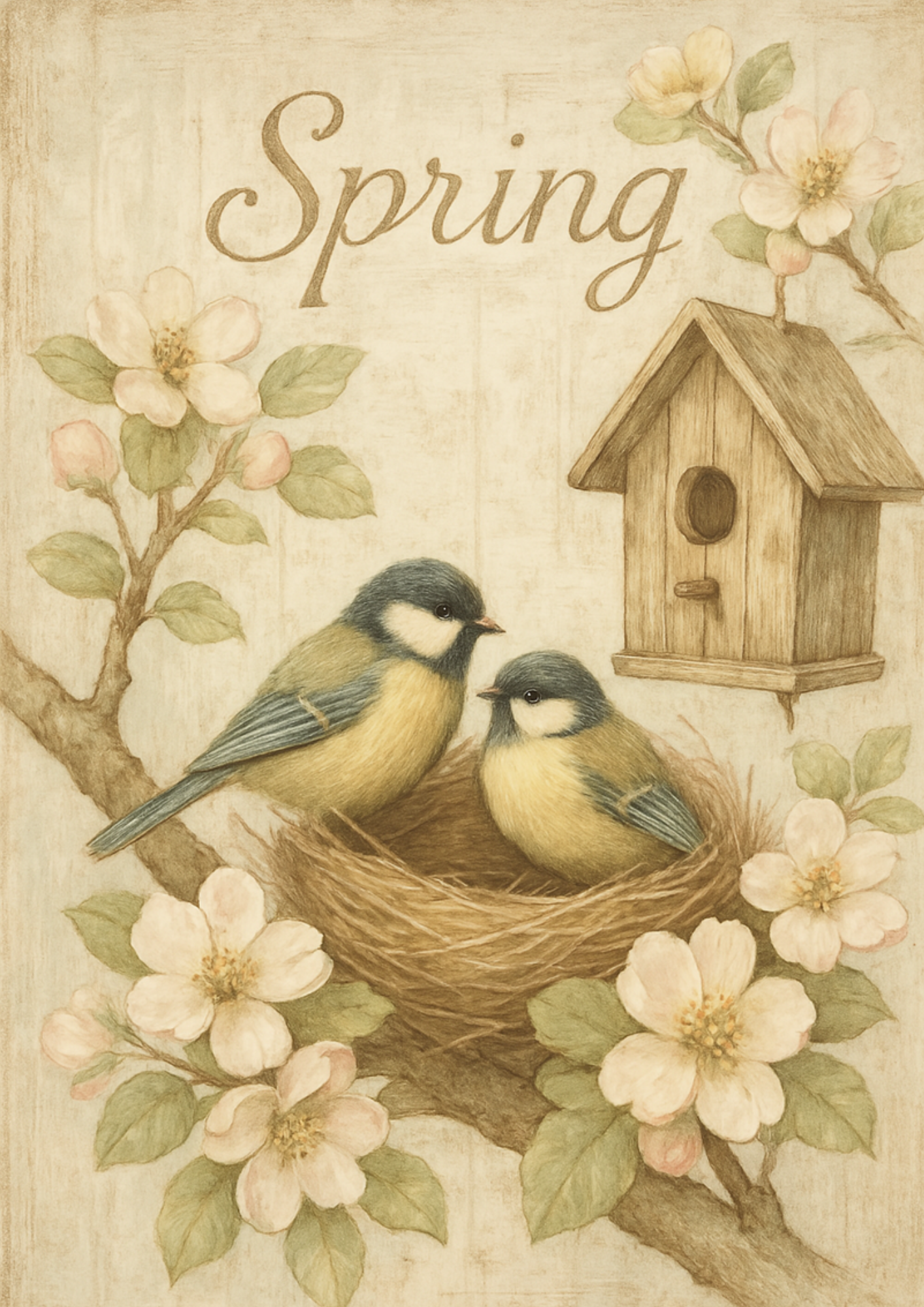 Sticker Sheet / Greeting Card – Titmouse Vintage Full Cat. No. 4414