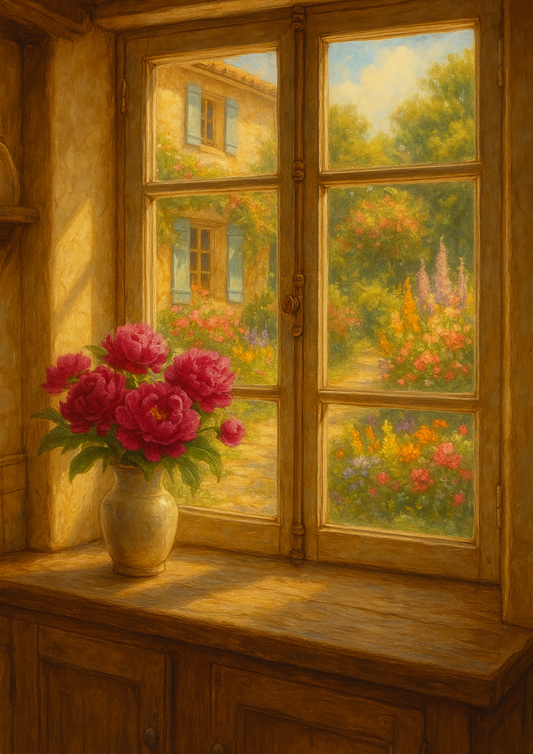 Sticker Sheet – Peonies On The Window In Provencal Style Full Cat. No. 4420