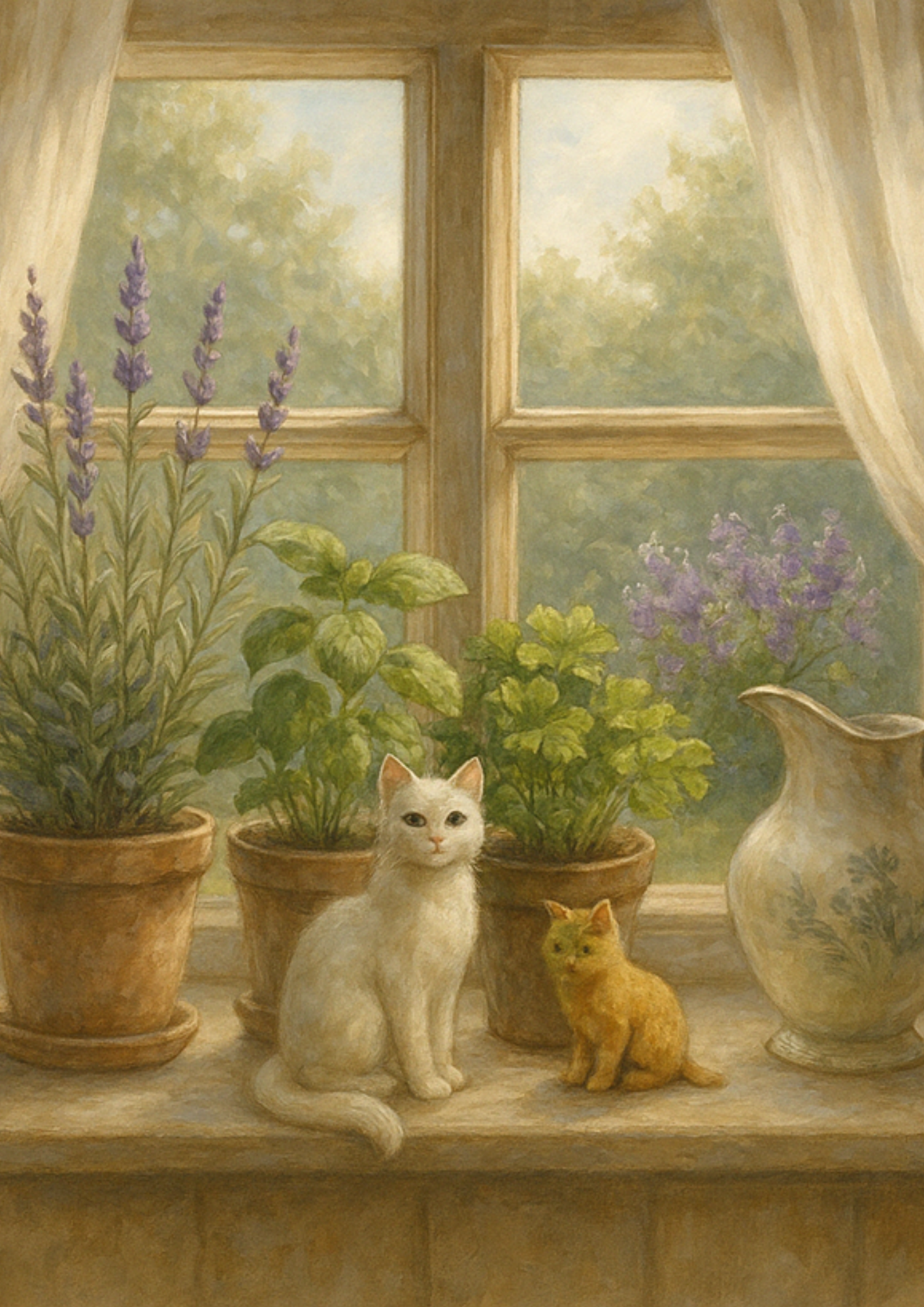 Sticker Sheet / Greeting Card – Vintage Window In Provencal Kitchen Full Cat. No. 4431