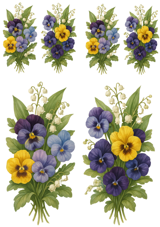 Sticker Sheet – Pansies Collage Cat. No. 4434
