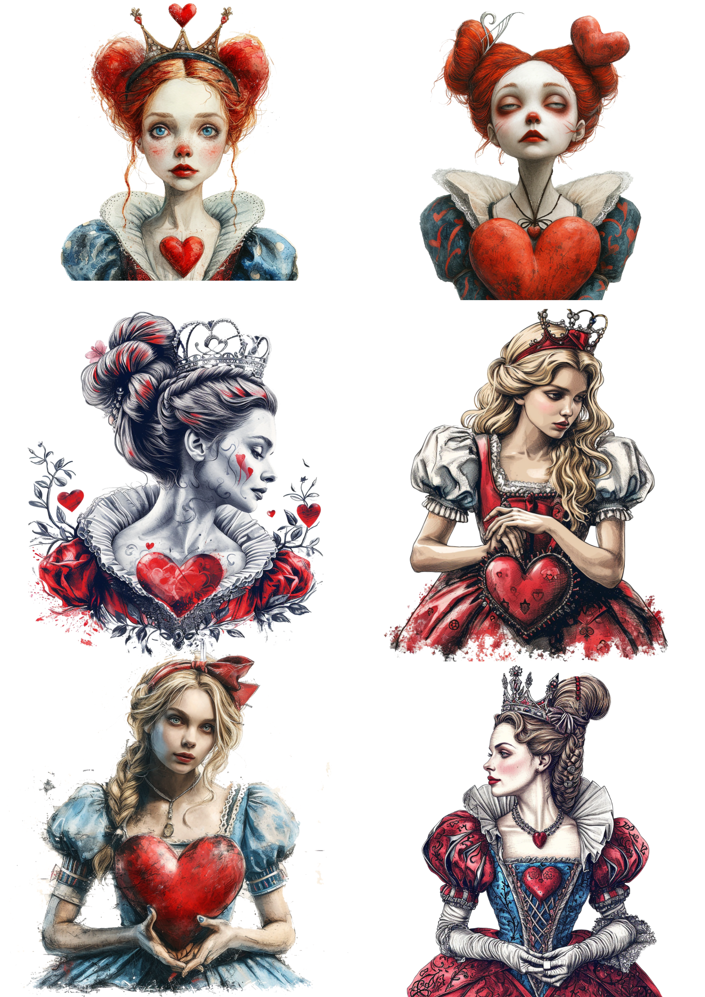 Sticker Sheet / Greeting Card – Alice In Wonderland Various Characters Collage Cat. No. 4442